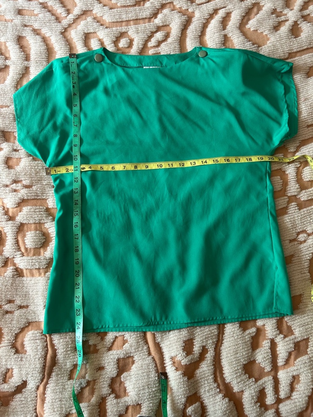 Vintage 80s Anne Klein II Emerald Green Draped Blouse - Picture 7 of 7